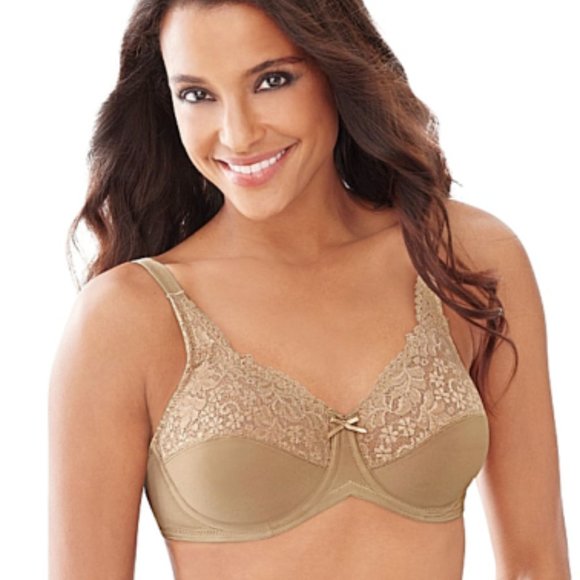 Lilyette by Bali Body Beige Comfort Lace Full Minimizer Bra 428 36DDD - Picture 1 of 2